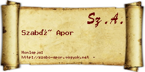 Szabó Apor névjegykártya
